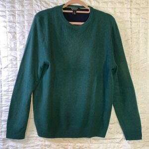 Nordstrom men's size Medium 100% Cashmere Crewneck Sweater Hunter Green
